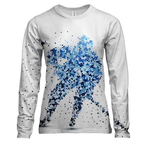 Жіночий 3D лонгслів з розпадаються хокеїстом