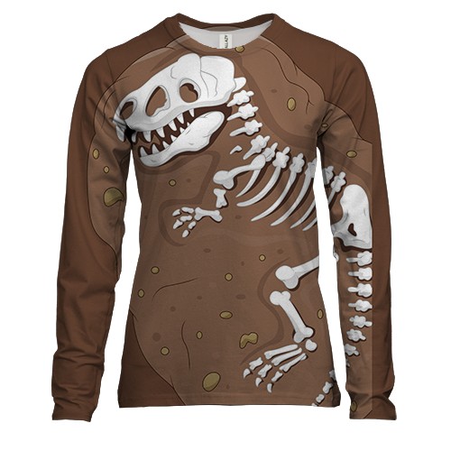 Жіночий 3D лонгслів зі скелетом динозавра