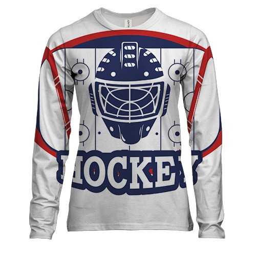 Жіночий 3D лонгслів з воротарем хокеїстом