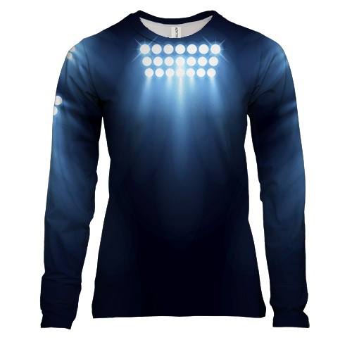 Женский 3D лонгслив с прожекторами