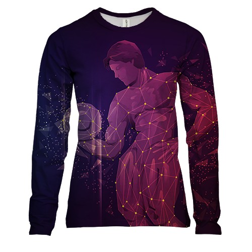 Женский 3D лонгслив с красным бодибилдером