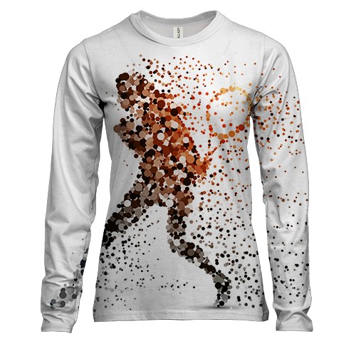 Женский 3D лонгслив с распадающейся теннисисткой