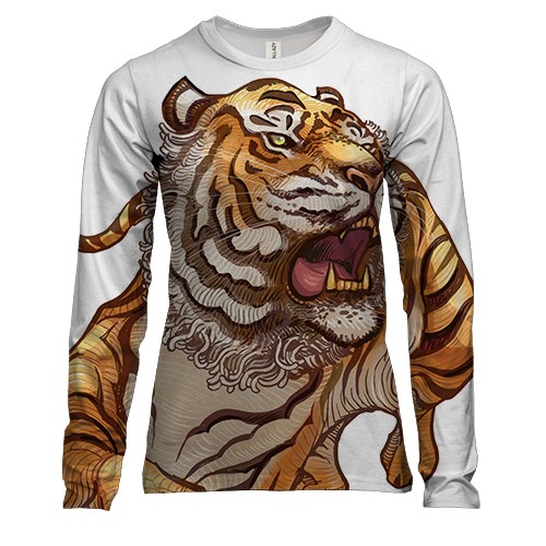 Жіночий 3D лонгслів з гарчить тигром