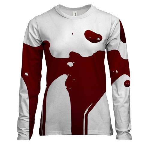 Женский 3D лонгслив с каплями крови