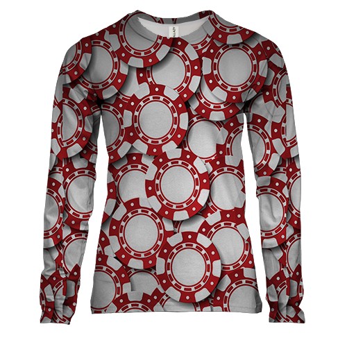 Жіночий 3D лонгслів з покерними фішками