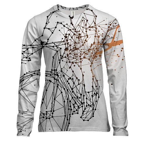 Жіночий 3D лонгслів з полігональним велосипедистом