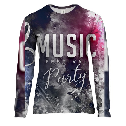 Женский 3D лонгслив Music festival party