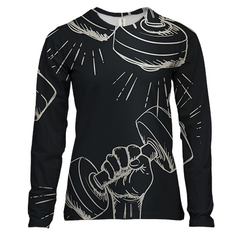 Жіночий 3D лонгслів з гантелями