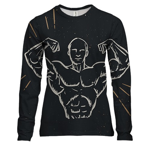 Жіночий 3D лонгслів з бодибилдером