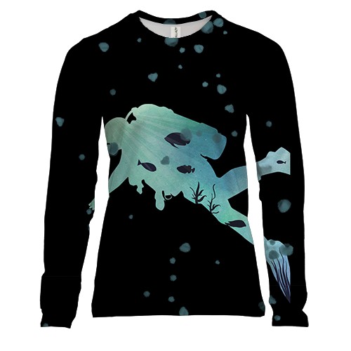 Женский 3D лонгслив с дайвером
