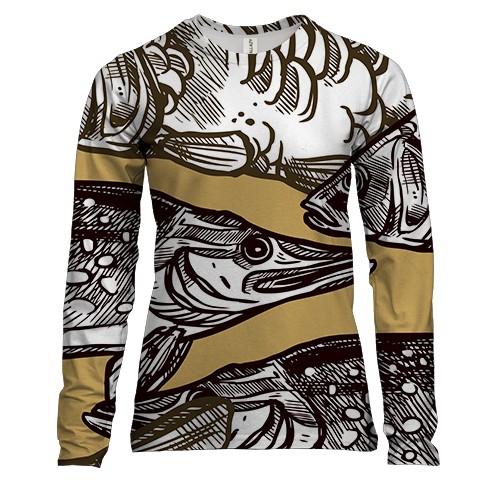 Жіночий 3D лонгслів з рибами в ставку