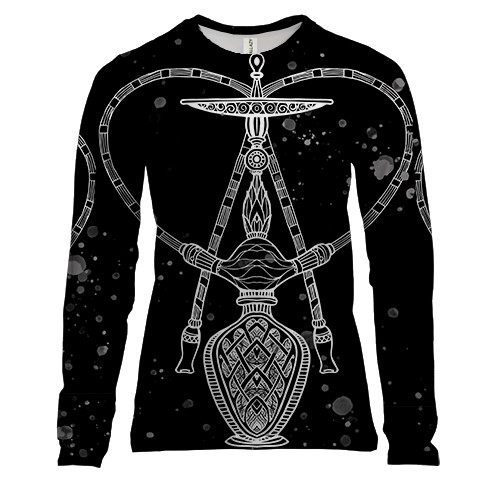 Женский 3D лонгслив с кальянами