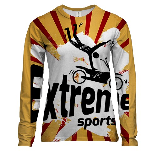 Жіночий 3D лонгслів extreme sport bike