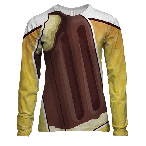 Женский 3D лонгслив с шоколадным мороженым