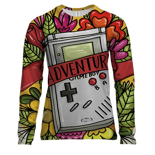 Женский 3D лонгслив Game boy