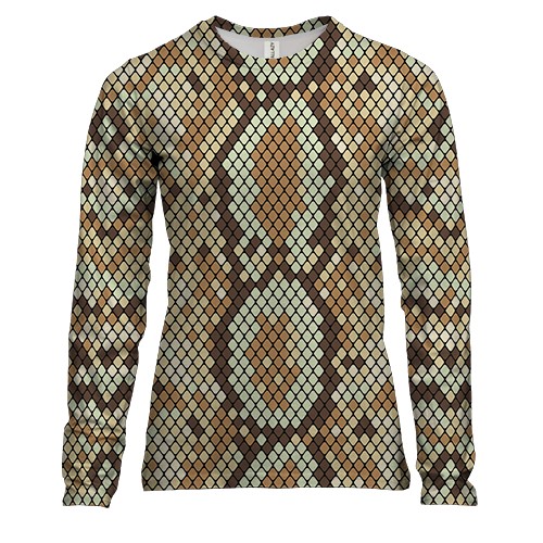 Жіночий 3D лонгслів з шкірою пітона