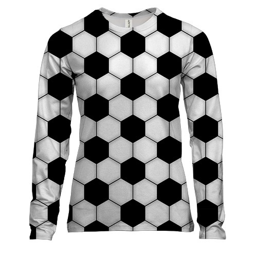 Жіночий 3D лонгслів з футбольними ромбами