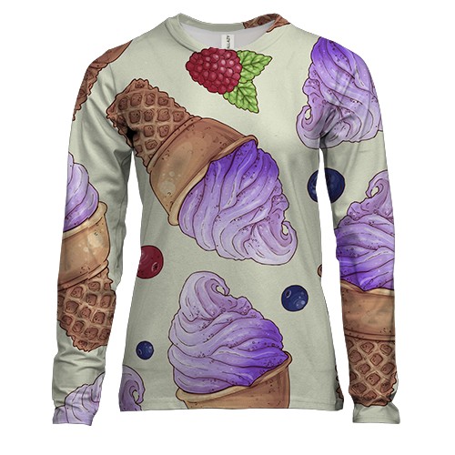 Жіночий 3D лонгслів з морозивом в стаканчику