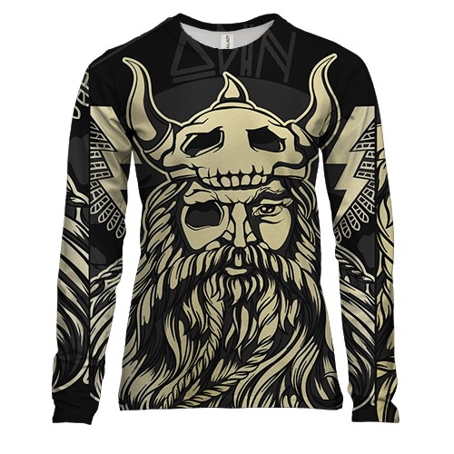Женский 3D лонгслив со скандинавским богом Одином
