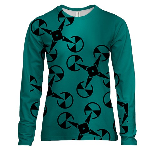 Женский 3D лонгслив с черными дронами