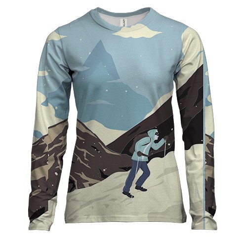 Жіночий 3D лонгслів з походом в гори