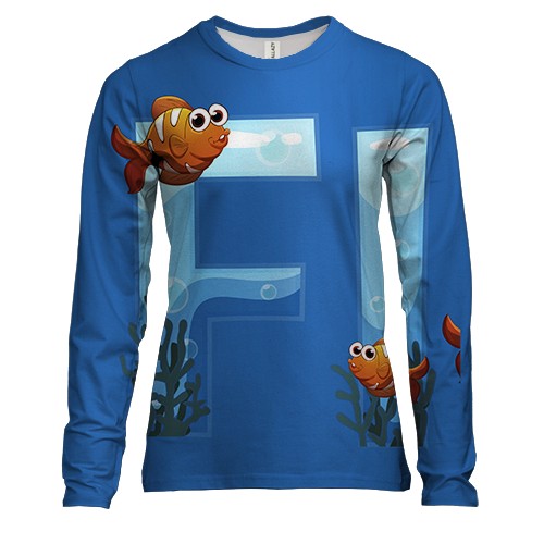 Женский 3D лонгслив Fish