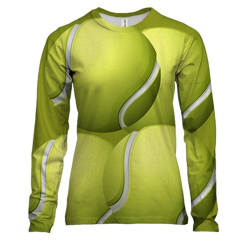 Женский 3D лонгслив с мячиками для тенниса