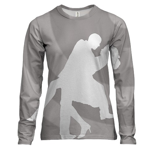 Женский 3D лонгслив с белой танцующей парой