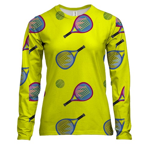 Женский 3D лонгслив с теннисными ракетками