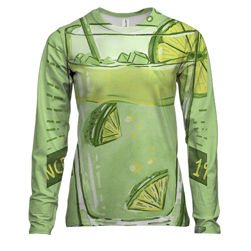 Жіночий 3D лонгслів з лаймовим коктейлем