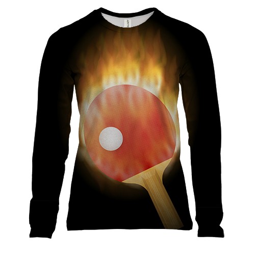 Женский 3D лонгслив Fire tennis
