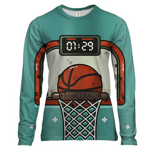 Женский 3D лонгслив с баскетбольным кольцом