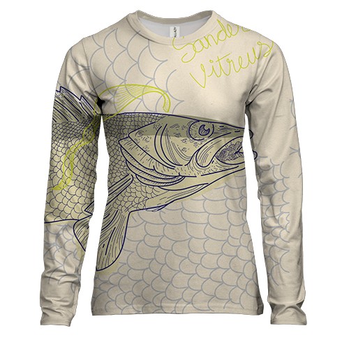 Женский 3D лонгслив с рыбой в сетях