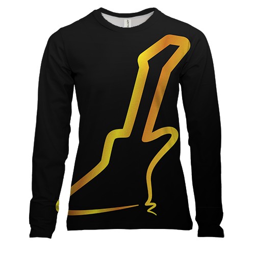 Жіночий 3D лонгслів з градієнтної гітарою