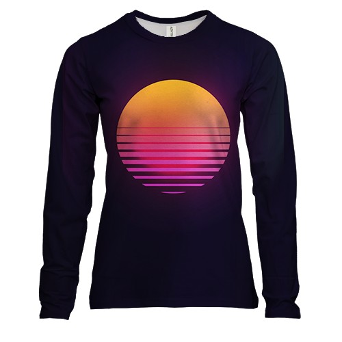 Женский 3D лонгслив с градиентным закатом