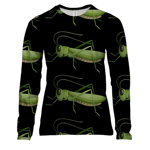 Женский 3D лонгслив с кузнечиками