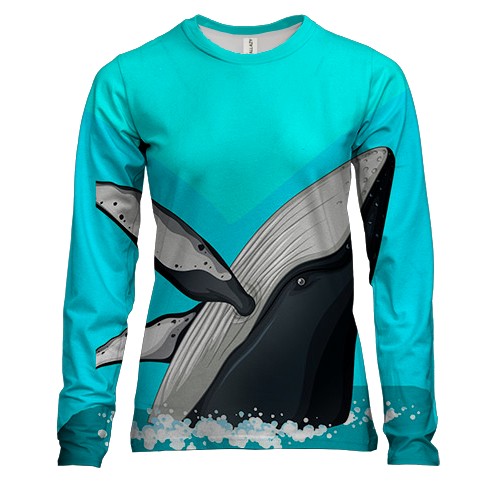 Жіночий 3D лонгслів з пливли китом