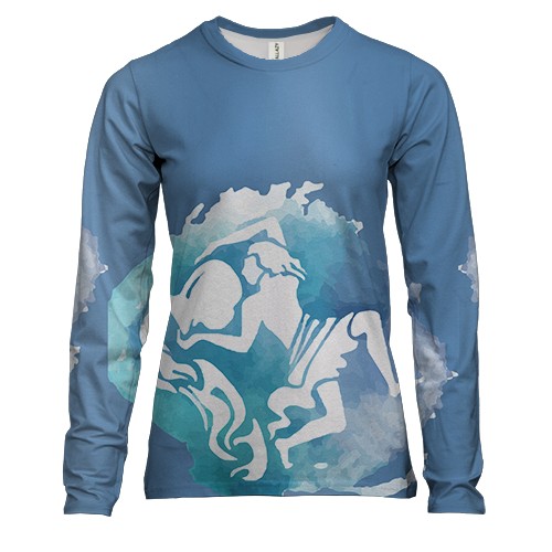 Жіночий 3D лонгслів з акварельних Водолієм