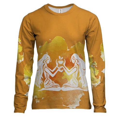 Жіночий 3D лонгслів з акварельними Близнюками