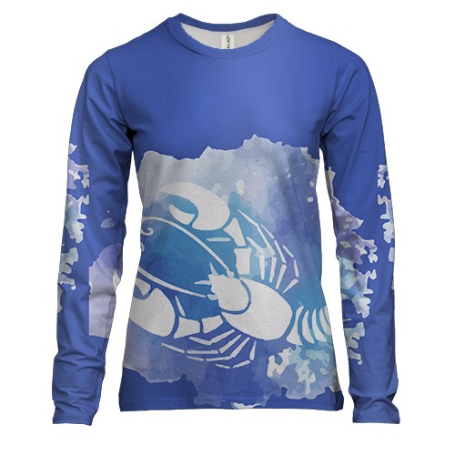 Жіночий 3D лонгслів з акварельних Раком