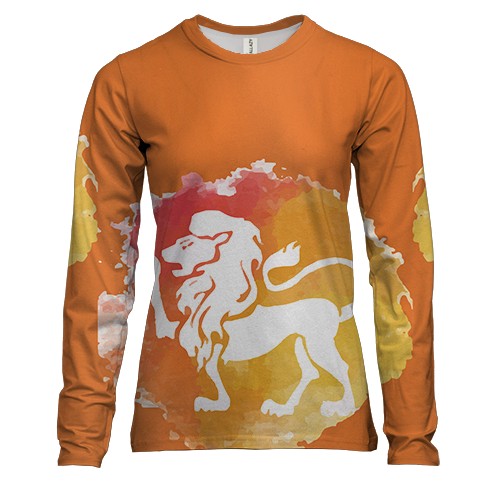 Жіночий 3D лонгслів з акварельних Львом