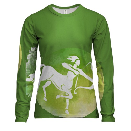 Жіночий 3D лонгслів з акварельних Стрільцем