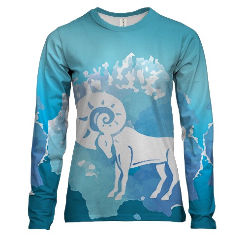 Женский 3D лонгслив с акварельным Овном