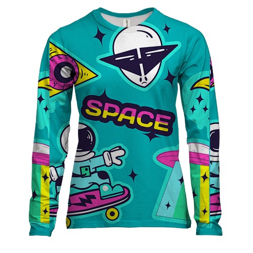 Женский 3D лонгслив Space