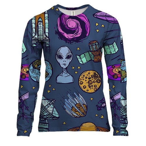Жіночий 3D лонгслів з космічної символікою