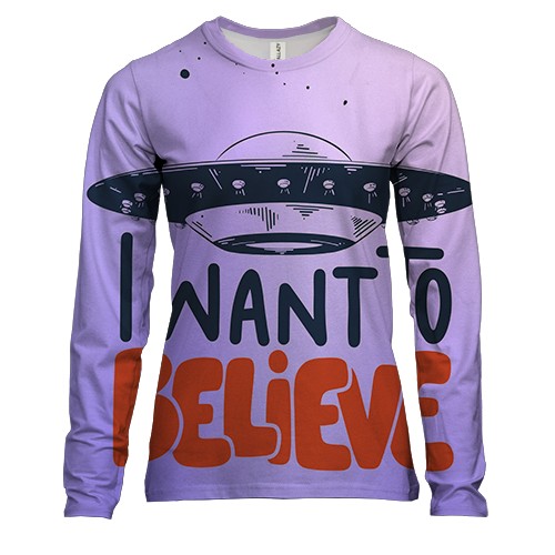 Жіночий 3D лонгслів I want to believe