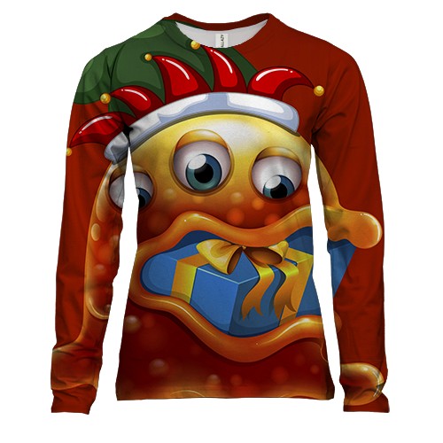 Жіночий 3D лонгслів с желейным существом