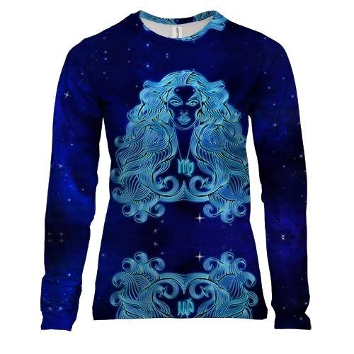 Жіночий 3D лонгслів зі знаком зодіаку Діва (2)