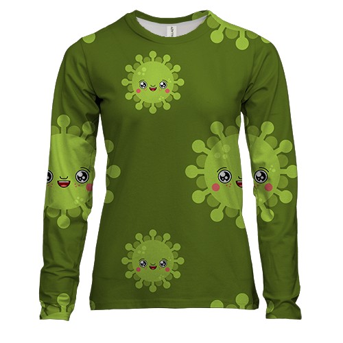 Жіночий 3D лонгслів з коронавірусом