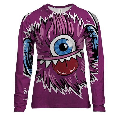 Женский 3D лонгслив с пушистым существом